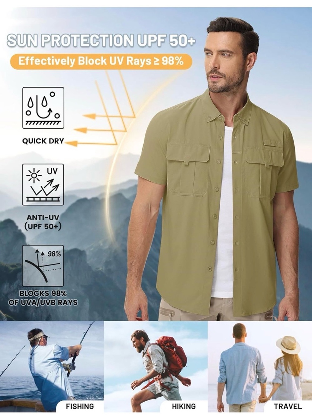 TACVASEN Men’s Tactical Short Sleeve Button Up Shirt size XXL
